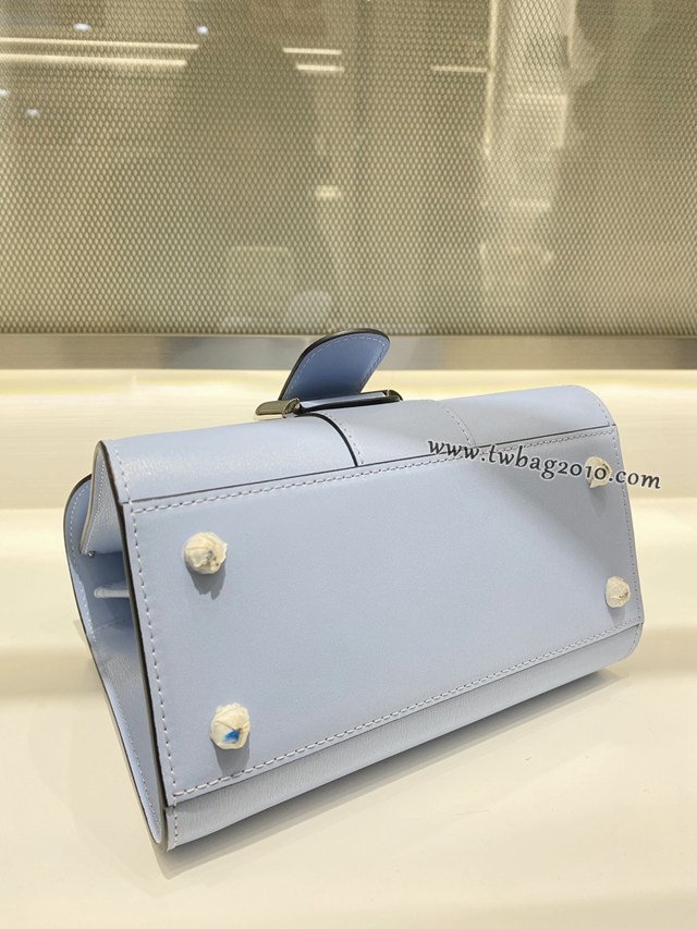 Delvaux新色天藍色新版box皮手提女包 德爾沃專櫃經典款Brillant PM包袋 bxs1065
